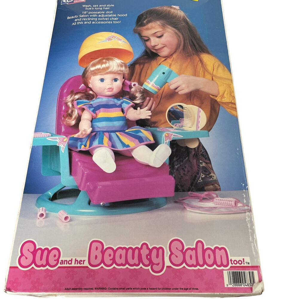 Eegee Goldberger Sue & Her Beauty Salon Too Doll Playset Vtg HTF Open Box READ